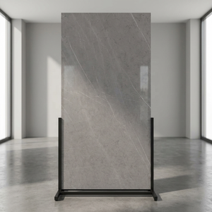Paneles de losa de tablero de pared de piedra Artificial pulida con patrón de gama alta gris Pietra, azulejos de porcelana sinterizada brillante de 1600x3200mm, salón - Product Image 4