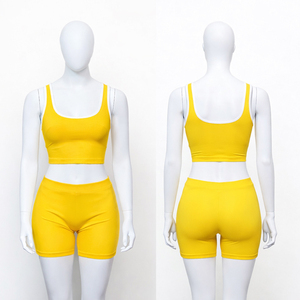 Conjunto Deportivo Casual de 2 Piezas para Mujer 2024, Top sin Mangas y Pantalones Cortos de Ciclismo - Product Image 1