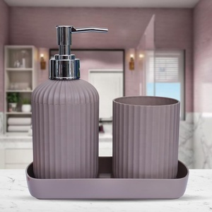 Juego de Baño de Cinco Piezas de Resina Minimalista Clásico Hecho a Mano, Dispensador de Jabón, Vaso, Gris, Forma Personalizada, Ecológico - Product Image 5