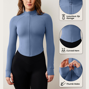 High Quality Hot Selling Breathable Quick Drying <b>Yoga</b> <b>Jacket</b> Women Stand Up Collar For Fitness& <b>Yoga</b> Wear Product Manufactures - Product Image 3