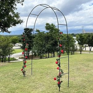 Arco da Giardino Regolabile in Metallo Nero 7FT X 4FT, Traliccio in Ferro per Supporto Piante Rampicanti da Esterno - Product Image 6