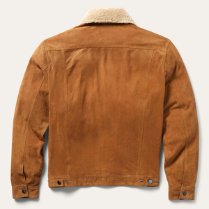 Wholesale <b>Men</b> Genuine Brown <b>Suede</b> Leather <b>Jacket</b> Fur Collar Vintage Fashion Winter <b>Jacket</b> - Product Image 2