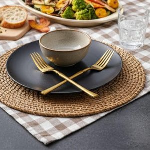 Ensemble de fourchettes en métal plaqué or, finition miroir, manche long, design moderne, durable, couverts de mariage - Product Image 4