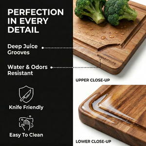 Heavy-Duty Solid Wood Eco-Friendly Cutting Board <b>Set</b> 3-Piece Non-Toxic Dishwasher Safe Kitchen Chopping Boards Deep Juice - Product Image 4
