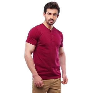 Camiseta Henley para Hombre, Cuello Redondo, Manga Corta, Alta Calidad, Premium, Ropa de Verano, Nueva Llegada, Deportiva, Transpirable, 100% Algodón - Product Image 4
