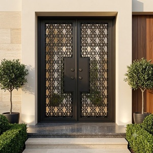 Royal Luxury Hand-forged Iron Entrance Gate Rust-Resistant Easy Assembly Modern Arched Design Decorative Patterned <b>Frame</b> <b>Swing</b> - Product Image 2