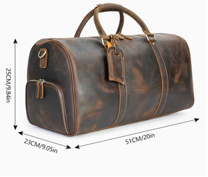 <b>Leather</b> Weekender Duffel <b>Bag</b> with Zipper Closure Handmade Vintage Travel Carry <b>Bag</b> for <b>Men</b> Heavy Duty <b>Leather</b> <b>Bag</b> <b>Leather</b> - Product Image 2