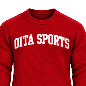Pull en tricot doux rouge cramoisi personnalisé pour homme, col rond, manches longues, chaud, décontracté, pour l'hiver, avec logo sur le devant en relief - Product Image 3