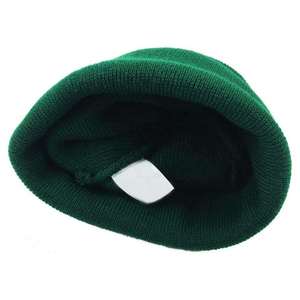 Gorro de lana unisex personalizado para invierno, cálido, de color sólido, con puño, tejido, con botón, transpirable, impermeable, jacquard, sublimación - Product Image 2