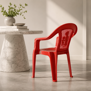 Red Plastic Children's <b>Chair</b> <b>Stackable</b> Durable <b>Outdoor</b> Traditional Design Cross Back Oval Shape Hotel Living Room Portable - Product Image 2