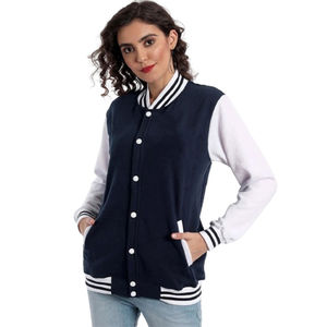 Chaqueta Varsity para Mujer al Por Mayor, con Logotipo Personalizado, de Piel de Oveja, Transpirable, Gruesa, Invernal, Moderna, Deportiva, Casual - Product Image 1
