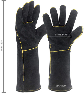 Leather BBQ <b>Gloves</b> Heat Resistant Cut Resistant Grill <b>Gloves</b> BBQ <b>Gloves</b> Leather <b>Cooking</b> <b>Gloves</b> Heat Resistant Daily Use - Product Image 2