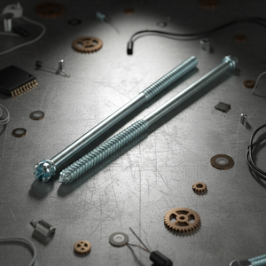 Tornillos para Madera de Doble Extremo, Cabeza Ranurada, Acero al Carbono Zincado, Clase 4.8 6.8, Rosca Parcial, Métrico/Inch, Marca PDC, Estándar DIN - Product Image 1