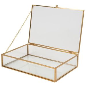 Customized Metal & Glass Storage <b>Box</b> With Metal Frame For Jewelry Organizers And Decorative Use - Product Image 2