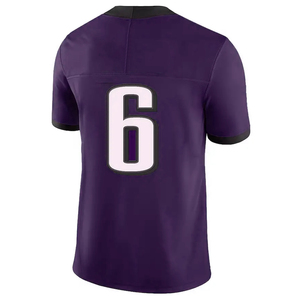 For V-Neck Short Sleeve Football Jersey Number 6 Sublimated Print Moisture Wicking Breathable Mesh Unisex Regular Fit - Product Image 2