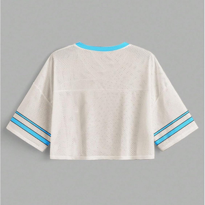 Women V-Neck Mesh <b>Football</b> <b>Jersey</b> 24 US 2025 Print Three Quarter Sleeve Breathable Loose Fit Sportswear - Product Image 3