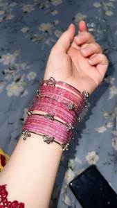 Vintage Custom Design Trendy High-quality Kashmiri Chudiyan Wedding Jewelry Elegant Multi-Color Pearl Stone Bridal <b>Bangles</b> - Product Image 3