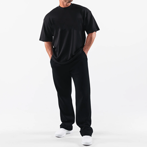 Camiseta de Algodón de Alta Calidad para Streetwear, Estilo Oversize con Hombros Caídos, Personalizable con Logotipo, Negra, para Hombre - Product Image 2