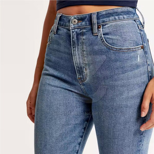 Pantalones Vaqueros Casuales de Invierno para Mujer, Diseño Personalizado de Alta Calidad, Cintura Alta, Elásticos, 100% Algodón, Transpirables, Ecológicos, OEM - Product Image 6