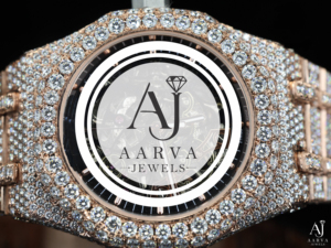 Aarva Jewels Luxury Mechanical <b>Watch</b> <b>Case</b> 25mm Stainless Steel Moissanite Band Digital Dial Sapphire Crystal Auto Date Hip Hop - Product Image 2