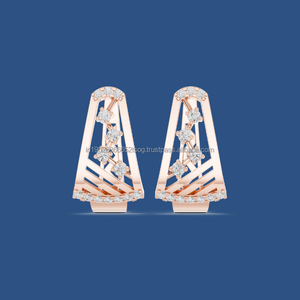 Findmine Jewels 14K Gold Vermeil ต่างหูรูปสามเหลี่ยมแบบห้อย - Product Image 1