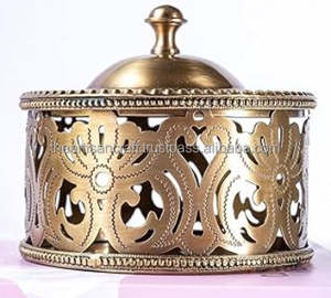 Caja de almacenamiento decorativa de latón-Quemador Loban, Dhoop Dhuni, Tealight, multiusos-de ARTISAN CRAFT - Product Image 6