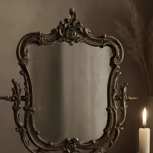 Espejo de tocador vintage de latón, espejo de mesa ornamental, espejo de maquillaje de estilo antiguo, regalo de decoración para el hogar victoriano - Product Image 2