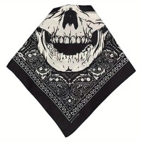 Bandana carré multifonctionnel à imprimé crâne personnalisé, foulard pour la tête, le cou et les cheveux, accessoire de mode décontracté pour femme adulte, idéal pour l'extérieur