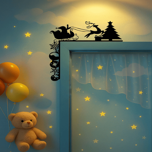 Adesivi Murali Natalizi Rimovibili CIFbuy a Forma di Slitta, Decorazioni per la Casa per le Feste, Adesivi per TikTok e Servizio di Ritiro Temu - Product Image 5