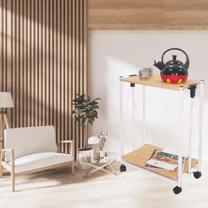 Best Selling Modern Foldable <b>Wood</b> Coffee <b>Trolley</b> for Home Bar Living Room Hotel <b>Kitchen</b> School-Optimal Storage Small Spaces - Product Image 4