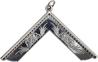 Tablier de Maître Maçonnique 100% Cuir d'Agneau Bleu avec Collier à Chaîne, Bijou Offert, Fait Main avec Fils de Filigrane Argenté