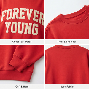 Sweat-shirt à col rond surdimensionné pour femmes, sweat-shirt personnalisé avec broderie sur le devant, t-shirt d'hiver en molleton 100% coton pour femmes - Product Image 6