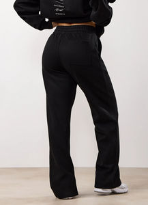 Conjunto Deportivo de 2 Piezas para Mujer, con Logotipo Personalizado, Color Negro Sólido, Informal, de Forro Polar, Transpirable, con Sudadera con Capucha y Pantalones Deportivos - Product Image 4