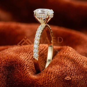 Anillo de Compromiso de Moissanita con Corte Ovalado, Oro Amarillo Sólido de 14K/18K, VVS1, Color D, Anillo de Boda con Diamante de Laboratorio para Mujer - Product Image 4