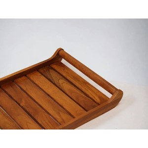 Plateau rectangulaire en teck vieilli artisanal traditionnel, vente en gros |   Moradabad - Product Image 1