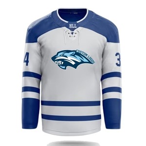 Customizable Funny Vintage 100% Polyester Long Sleeve Ice Hockey Jersey Man's Practice Uniform 3D Embroidery Anti-Bacterial - Product Image 4