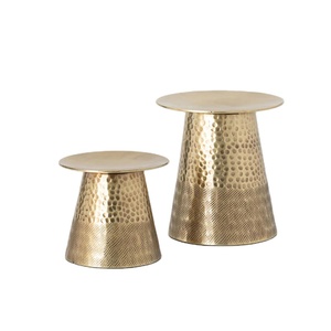 เชิงเทียนตกแต่งรูปทรงกลมสีทองหรูหราไฟอลูมิเนียมขนาดเล็กเชิงเทียนห้องนั่งเล่นสไตล์ INS อุปกรณ์โลหะ - Product Image 1