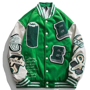Veste bomber varsity Signature Edition en cuir premium, style baseball, logo brodé, mode hiver pour homme, directement de l'usine - Product Image 4
