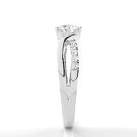 Bague solitaire en diamant de laboratoire VDS 3.5CT, taille brillant |   Bague en argent 925 plaqué platine pour femme |   Couleur DEF Style ethnique