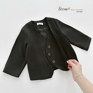 Fashion Black and Gray <b>Toddlers</b> <b>Boys</b> Kids Designers Clothes Formal Suits 3 Pieces Soild Color Costume Formal Dress Wedding - Product Image 4