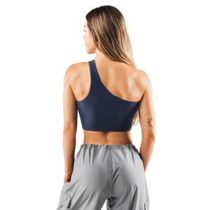 Sujetador deportivo de un solo hombro para mujer, sin costuras, de alta elasticidad, para yoga, gimnasio, entrenamiento, moda, athleisure, ropa deportiva OEM - Product Image 2