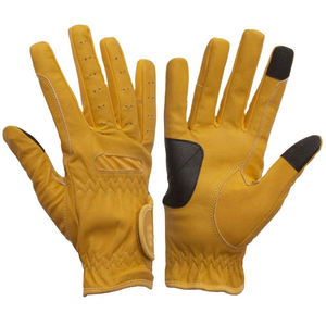 Gants d'équitation professionnels pour hommes, en cuir synthétique anti-déchirure, sur mesure. - Product Image 1