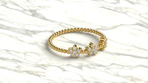 Anillo Apilable Minimalista de Oro de 18K con Banda de Diamantes Redondos, Anillo de Promesa con Banda de Cuentas, Joyería Fina para Mujer - Product Image 3