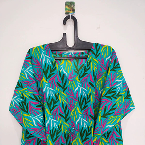 Wholesale Vintage 100% Cotton <b>Kaftan</b> Dress Floral Print Long <b>Maxi</b> Summer Casual Handmade Boho Hippie Beach Cover up <b>Kaftan</b> - Product Image 1