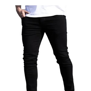Men's Lightweight Breathable <b>Elastic</b> Waist Garment Dyed Custom Printed Cotton Denim <b>Jeans</b> High Street Wear Fitness Pants Hot - Product Image 4