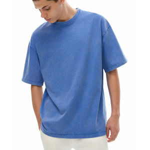 T-shirt personnalisé pour homme, coupe ample, couleur unie, manches courtes, col rond, jersey de coton, streetwear décontracté, coupe classique - Product Image 2