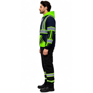 OEM Customized Logo Safety <b>Jacket</b> <b>Hi</b>-<b>Vis</b> Winter <b>Softshell</b> Work Protective Reflective Waterproof LED Flash Hoodie Lightweight - Product Image 4