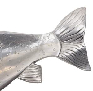 Plateau à poisson vintage en aluminium moulé argenté Plateau de service artisanal en métal pour table de cuisine Décoration intérieure Vaisselle élégante - Product Image 5