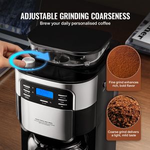 Cafetera de 12 Tazas con Control de 3 Intensidades de Preparación, Temporizador de 24 Horas, Enchufe del Reino Unido para Hoteles - Product Image 3
