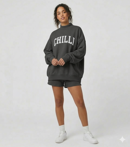 Conjunto de Dos Piezas de Invierno para Mujer con Cuello Alto y Pantalones Cortos, con Tela de Forro Polar, Ecológico, de Secado Rápido y Transpirable - Product Image 1